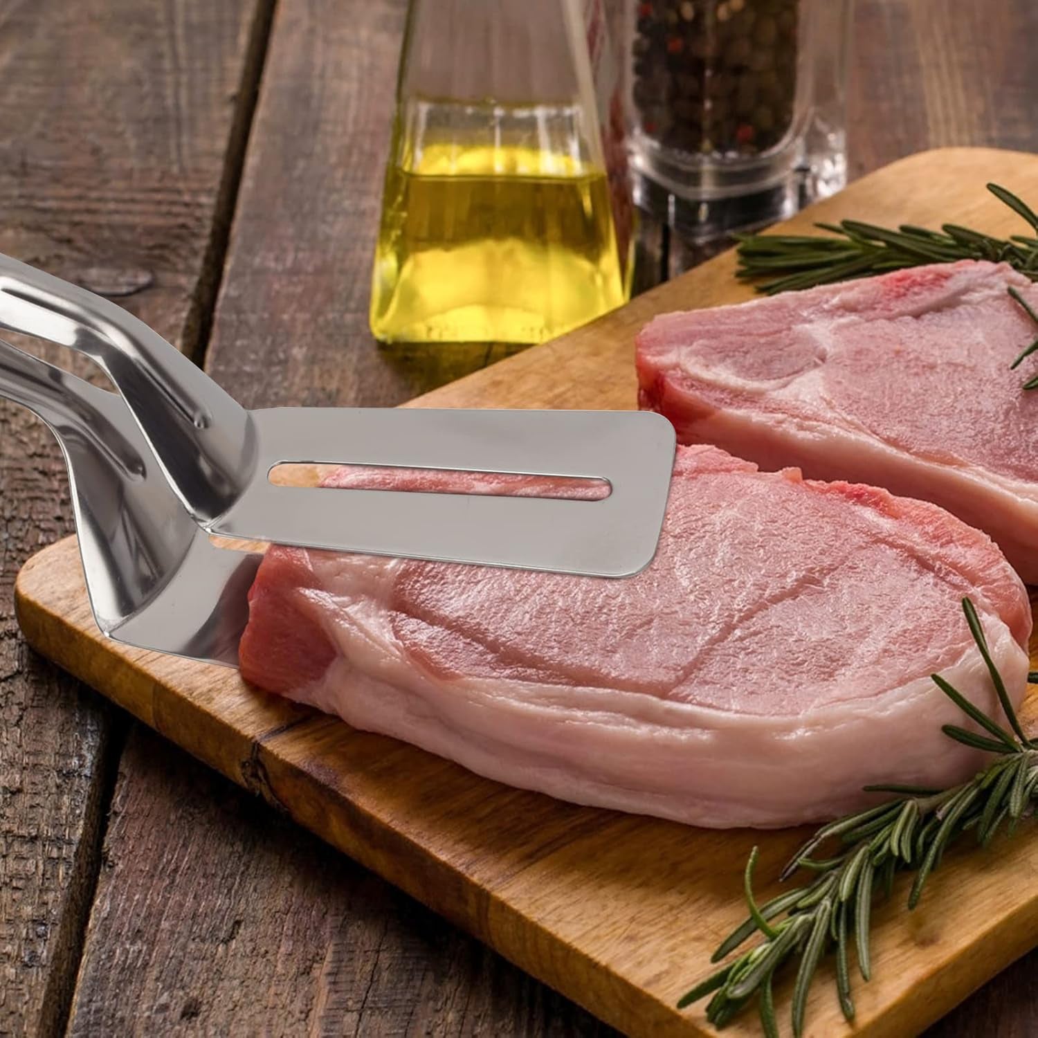 Stainless Steel Cooking Tong - Multifunctional Slotted Fish Double-Sided Spatula (1 Pc / 23 Cm) Stainless Steel Cooking Tong - Multifunctional Slotted Fish Double-Sided Spatula (1 Pc / 23 Cm)
